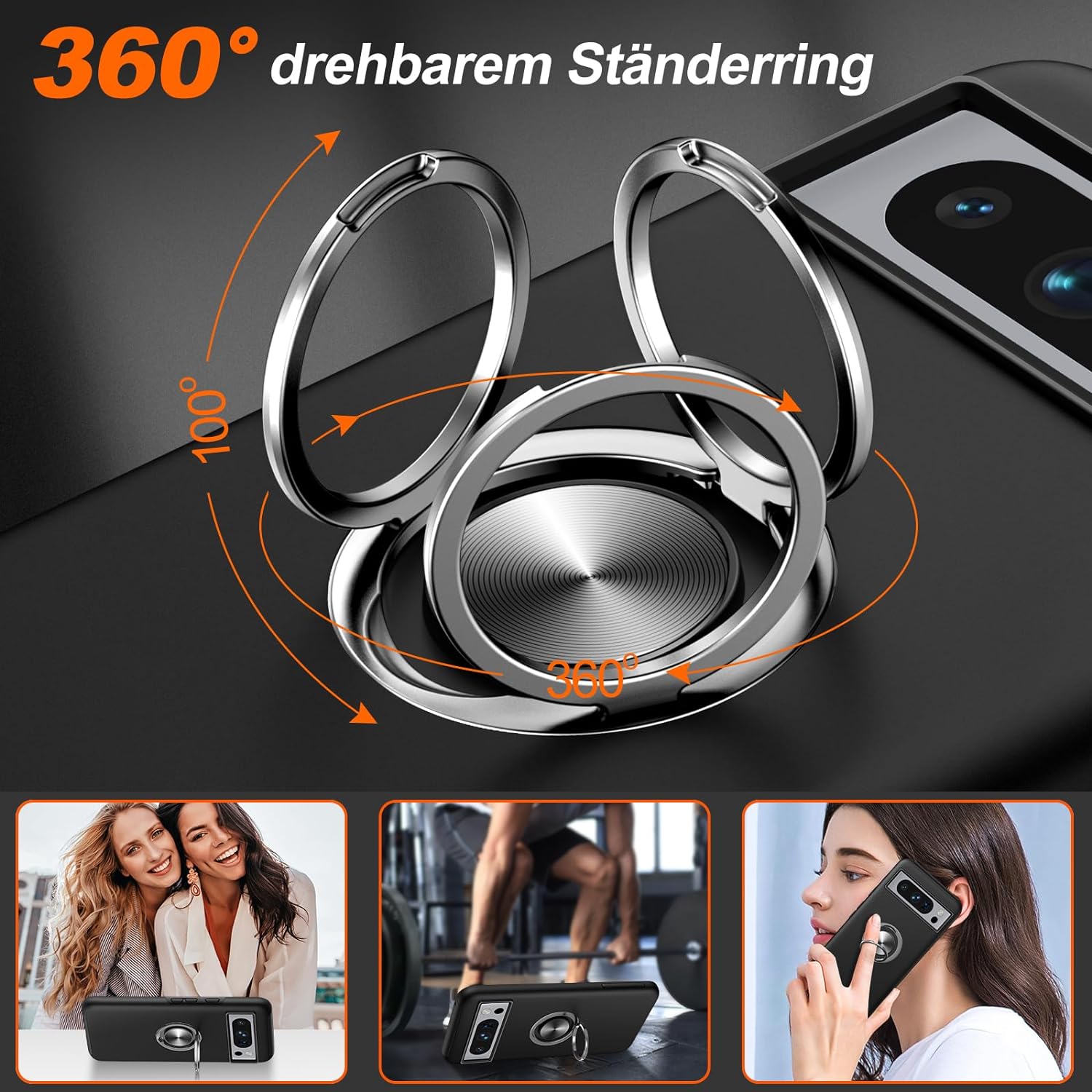 Étui hybride magnétique avec anneau invisible pour Google Pixel 8 Pro Étui hybride magnétique avec anneau invisible pour Google Pixel 8 Pro